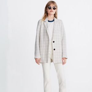 Madewell Dorset Blazer Linen Windowpane Small